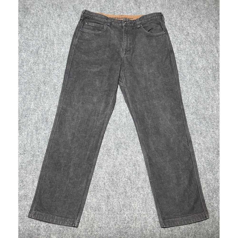 Duluth Trading Co Jeans Men 36x32 Flex Ballroom Straight Leg‎ Black Denim Casual